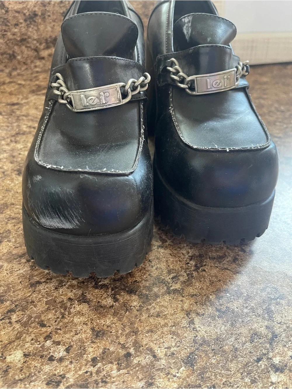 British Women's platform Pumps Creeper Heel Comfort Ladies Loafer Pumps 5.5